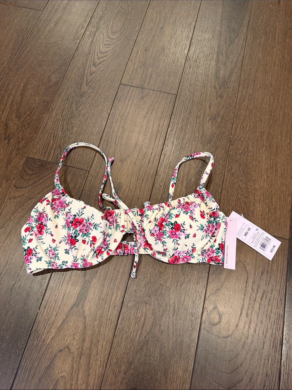 Wild Fable Floral Bikini Top in Pink Floral Print - Size Medium NWT - C70-024